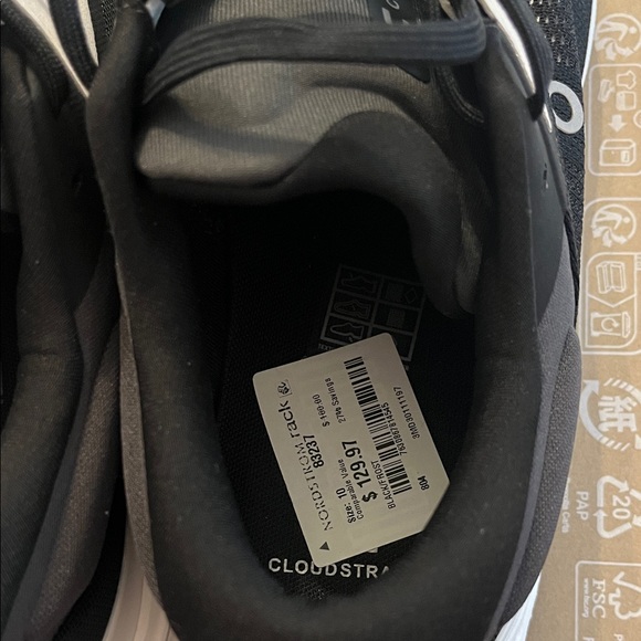 On Cloud Black and White Athletic Shoes - Picture 5 of 7